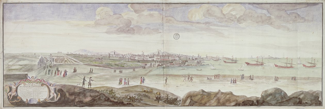 Vista desde el lado de la enfermería, Marsella, 1698 de French School