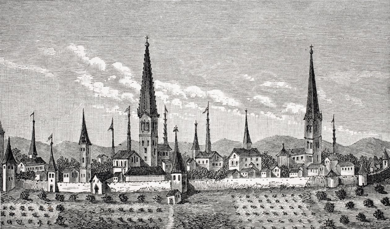 Vista de Dortmund, después de un grabado en cobre en 
