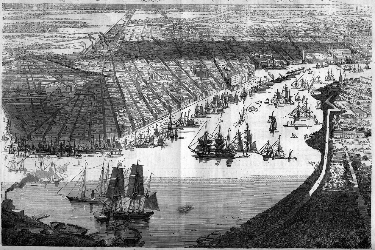 Vista de la ciudad de Nueva Orleans (Nueva Orleans), Estados Unidos (Estados Unidos) de French School