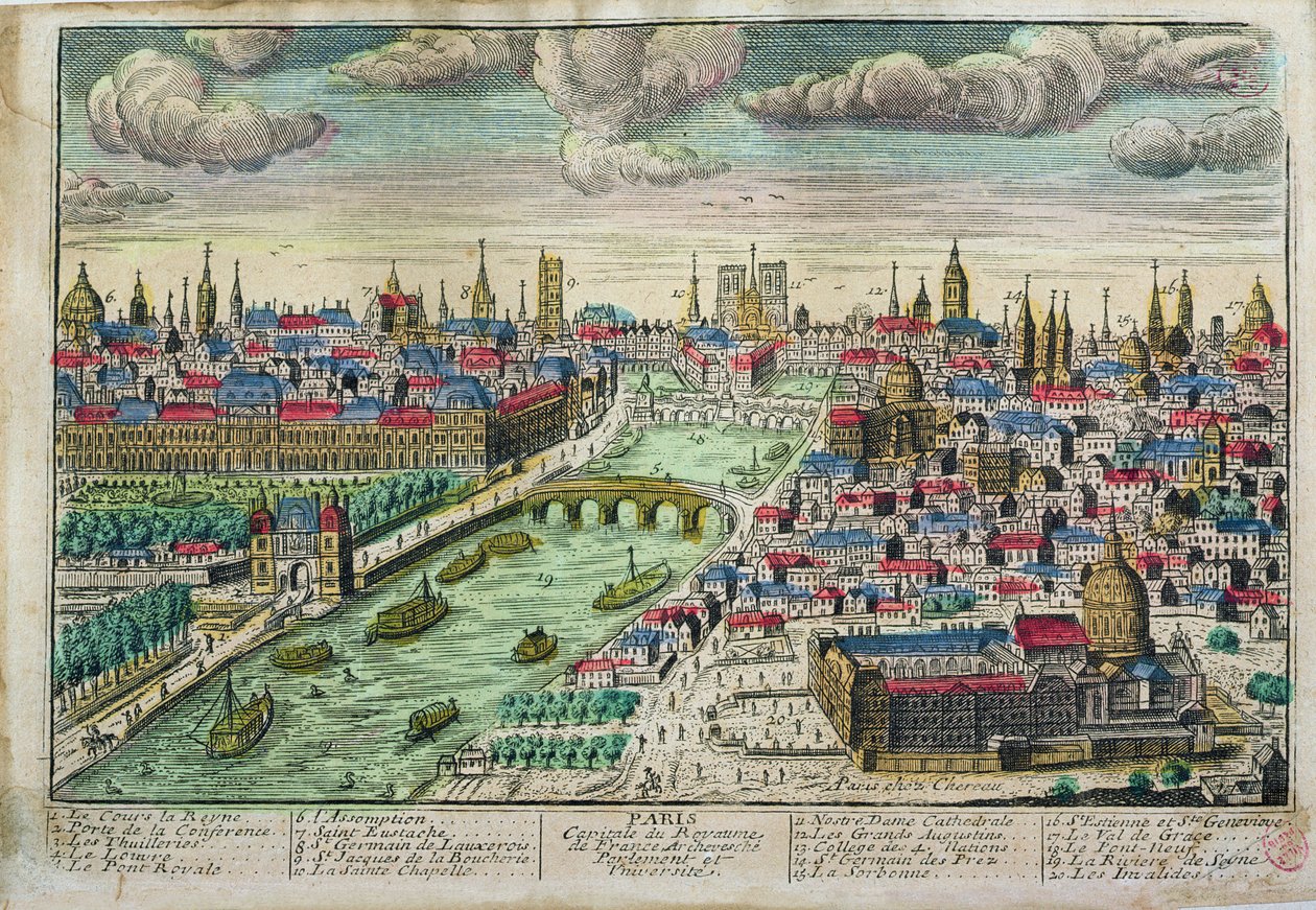 Vista de París y el río Sena de French School