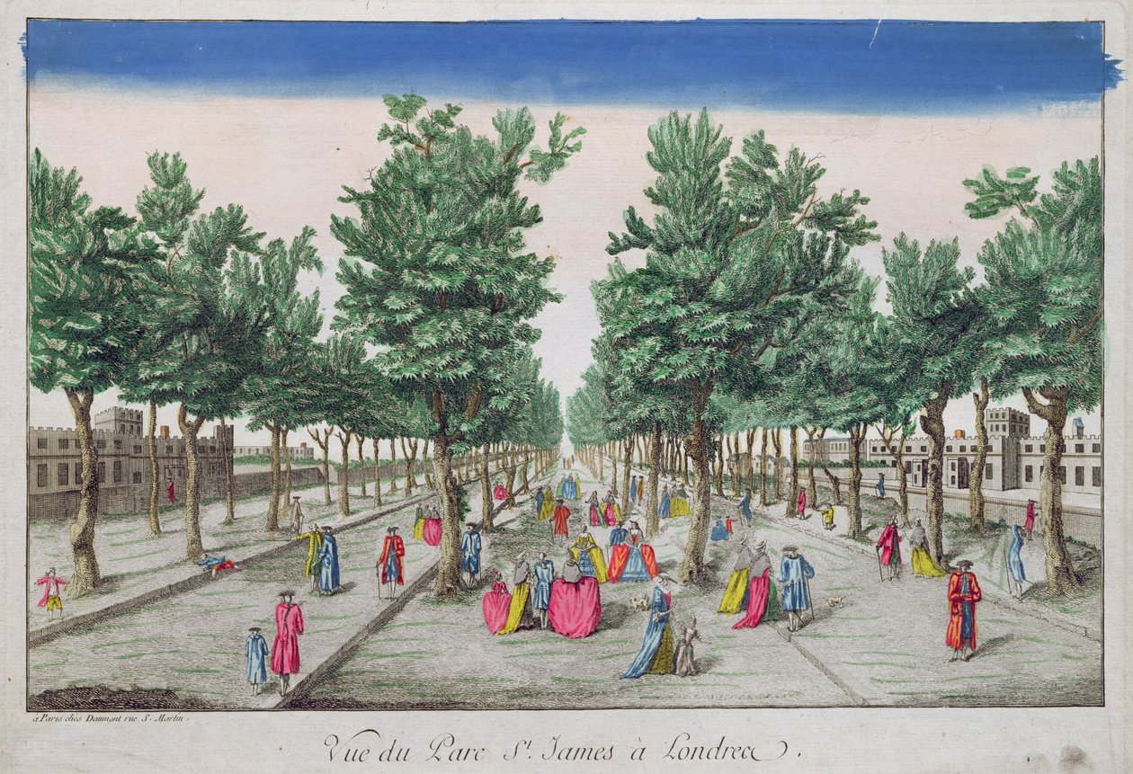 Vista del parque St. James, Londres de French School