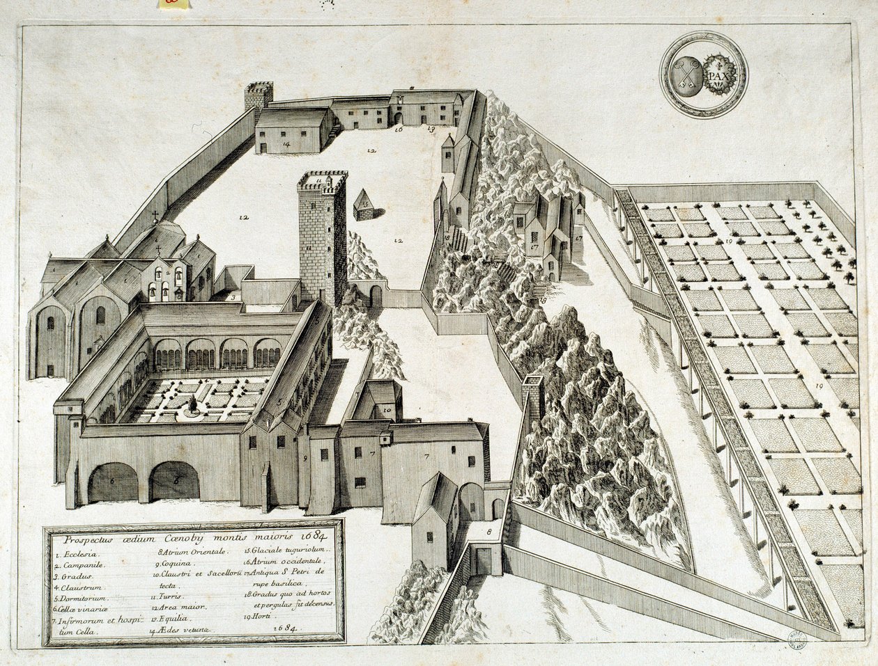 Vista de la Abadía Benedictina de Saint Pierre de Montmajour (o Mont Majour), fundada en 948, Arles, Francia de French School