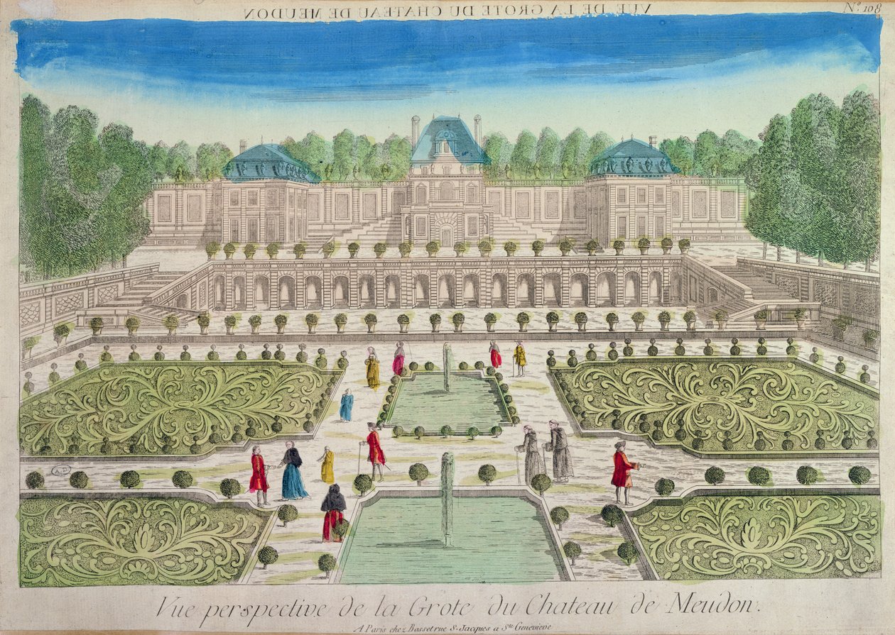 Vista de la Gruta en el Castillo de Meudon de French School