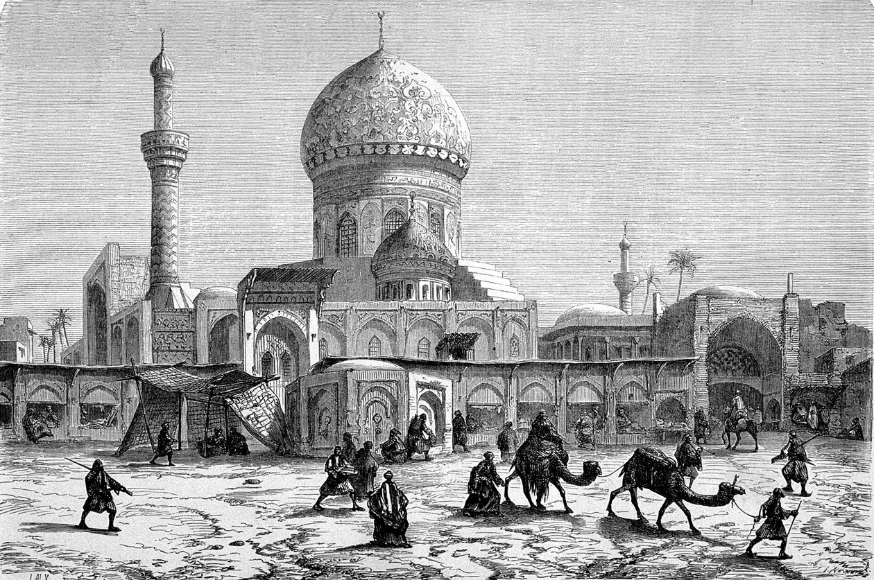 Vista del Mercado y la Mezquita Ahmet-Kiaia, Bagdad de French School