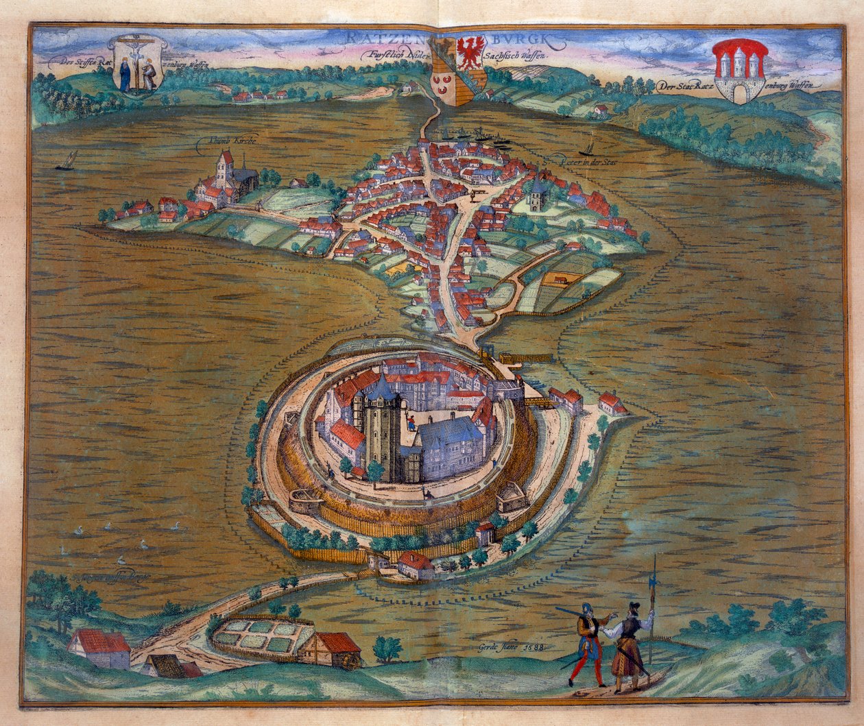Vista de la Place de Louis le Grand, con una de las salas construidas con motivo del matrimonio de Monseigneur le Dauphin (detalle) (grabado en color) de French School