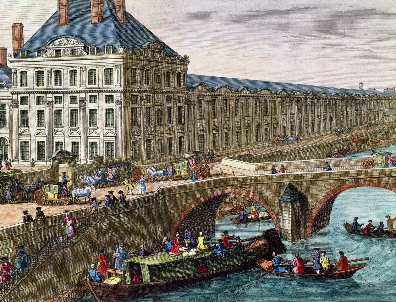 Vista del río Sena en Port Royal (detalle) de French School