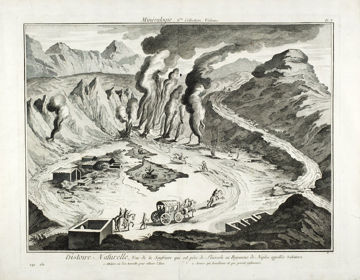 Vista del Volcán Solfatara, Pozzuoli, Nápoles de French School