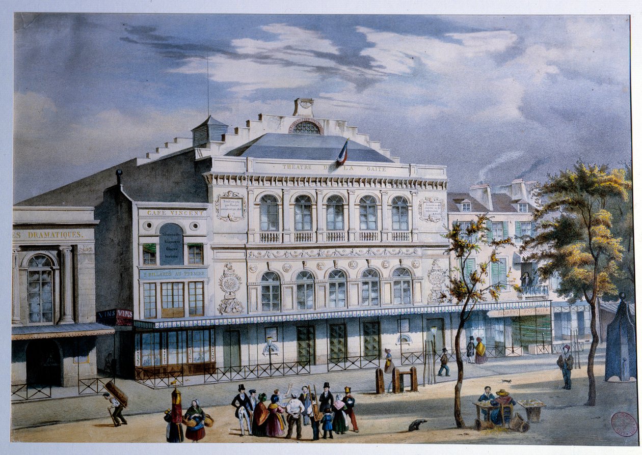 Vista del Teatro de la Gaîté en París de French School