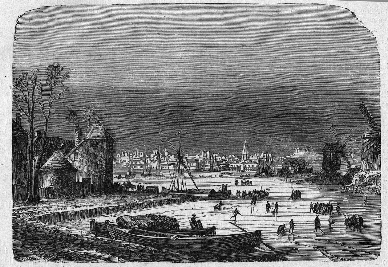 Vista de la ciudad de La Haya en Holanda, finales del siglo XIX. Grabado en “La gazette du dimanche” del 5 de diciembre de 1895. de French School