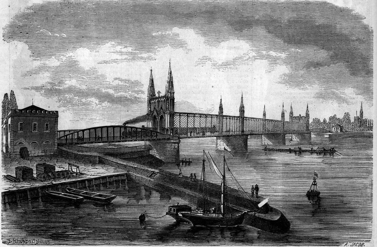 Vista del puente ferroviario sobre el Rin que conecta Kehl (Alemania) con Estrasburgo (Francia) de French School