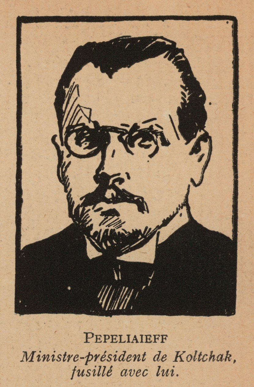 Viktor Pepelyayev, político ruso y primer ministro del gobierno de la Rusia Blanca del almirante Kolchak en Siberia, ejecutado por los bolcheviques (lit.) de French School