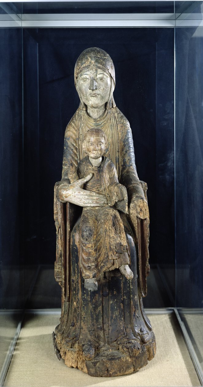 Virgen y Niño en Majestad, de Forez (madera pintada) de French School