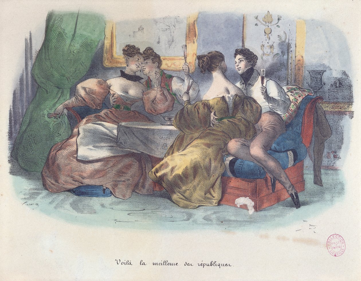 Voilà, la mejor de las repúblicas, Caricatura de la Revolución de 1848 de French School