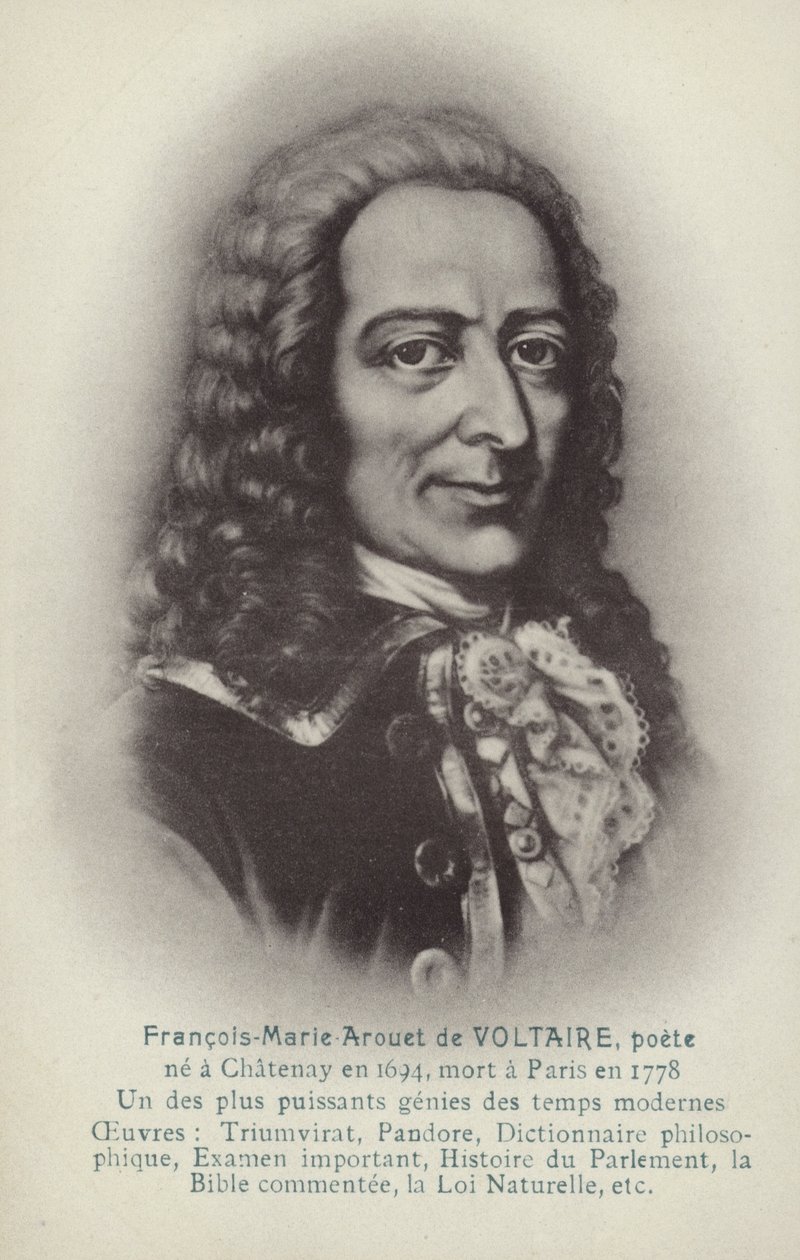 Voltaire (1694-1778), escritor, filósofo y dramaturgo francés (litografía) de French School