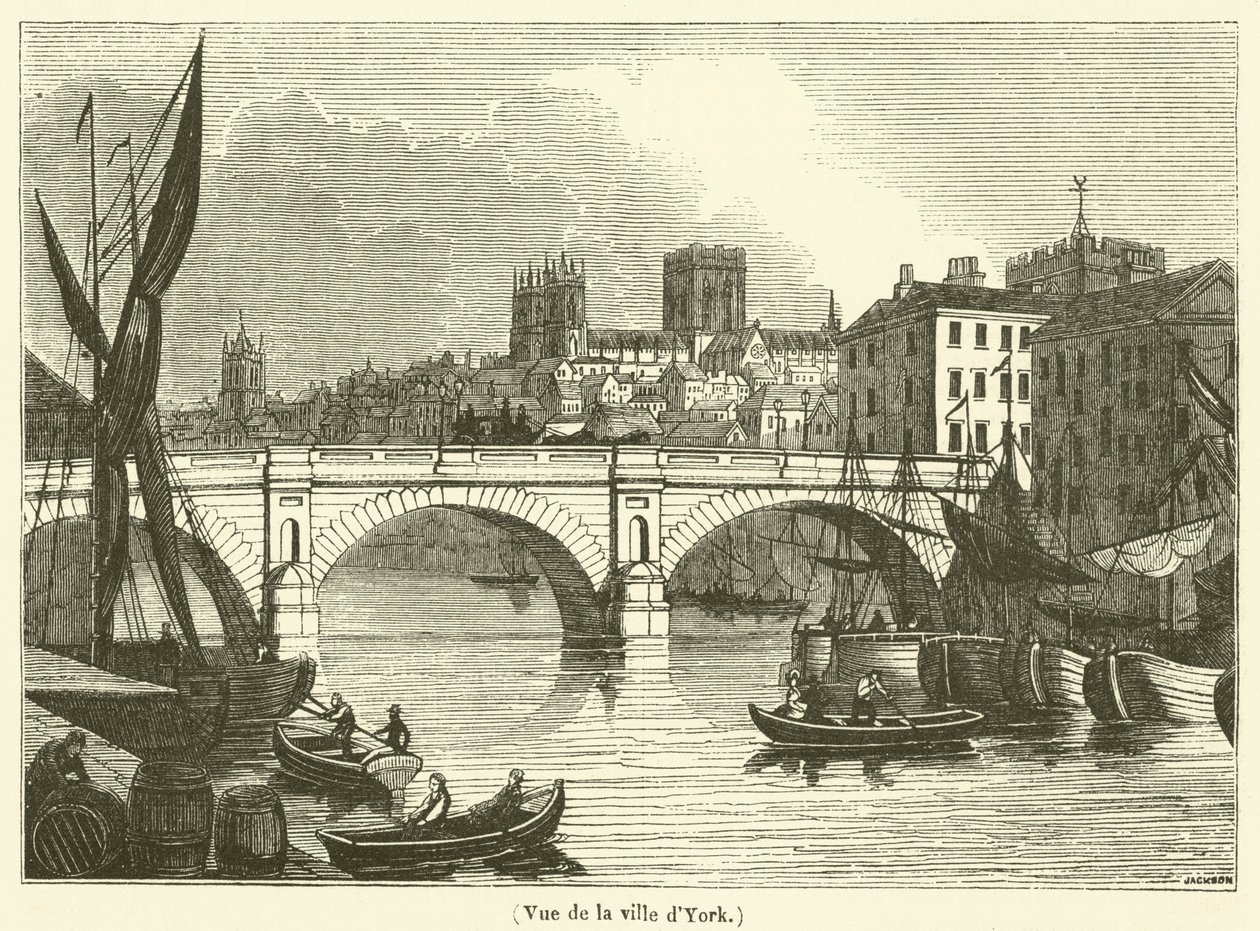 Vista de la ciudad de York (grabado) de French School
