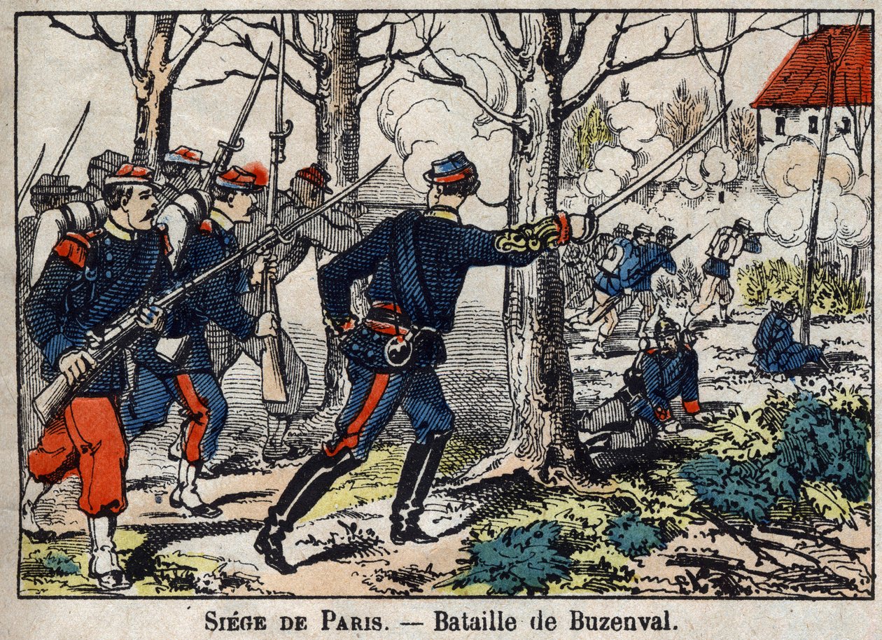 Guerra de 1870 entre Francia y Prusia: Batalla de Buzenval en la región de París el 19/01/1871. de French School