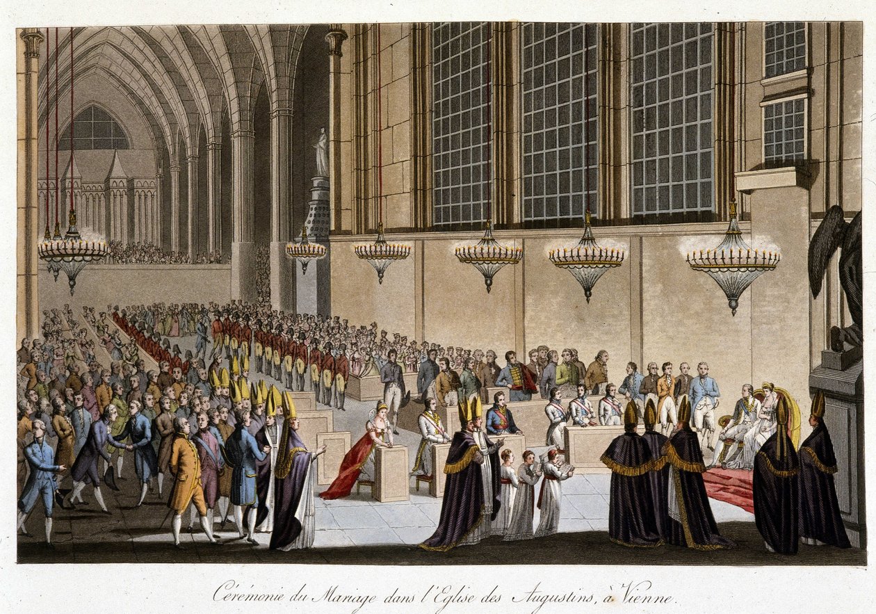 Ceremonia nupcial (Napoleón y María Luisa de Habsburgo) en la Iglesia de los Agustinos de Viena, 2 de abril de French School
