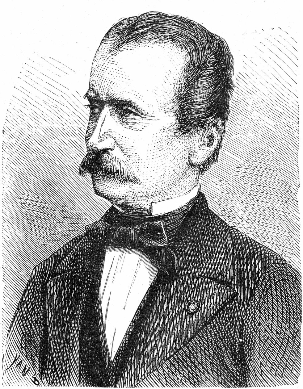 Wilhelm von Engerth (1814-1884) ingeniero austriaco (motor), grabado de French School