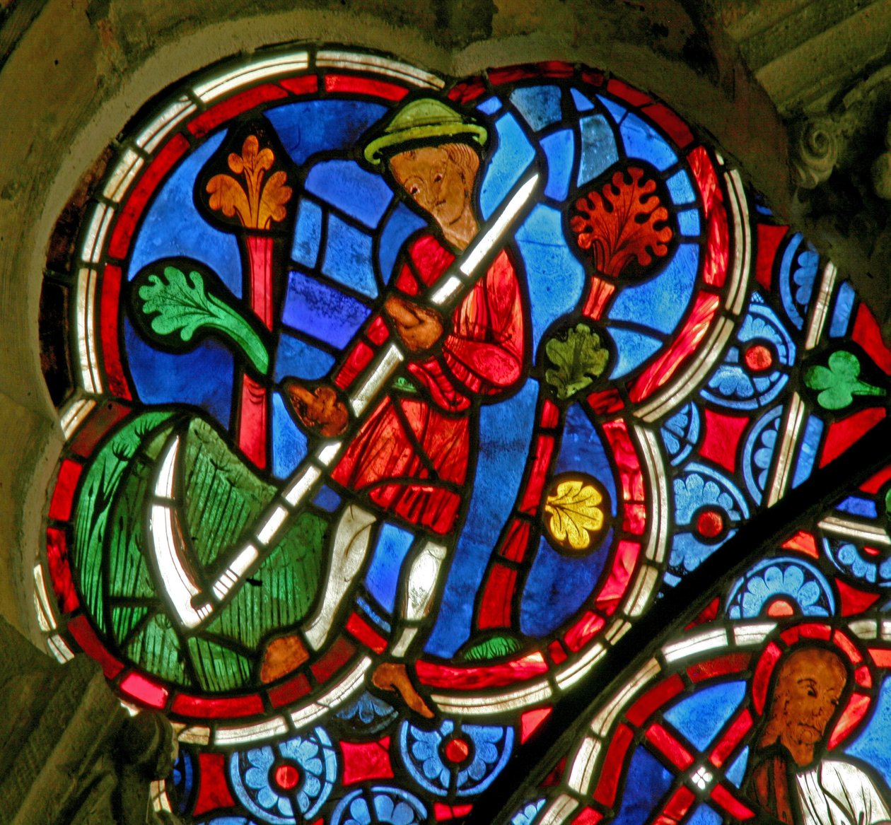 Ventana Ew que representa los trabajos de los meses: junio de French School