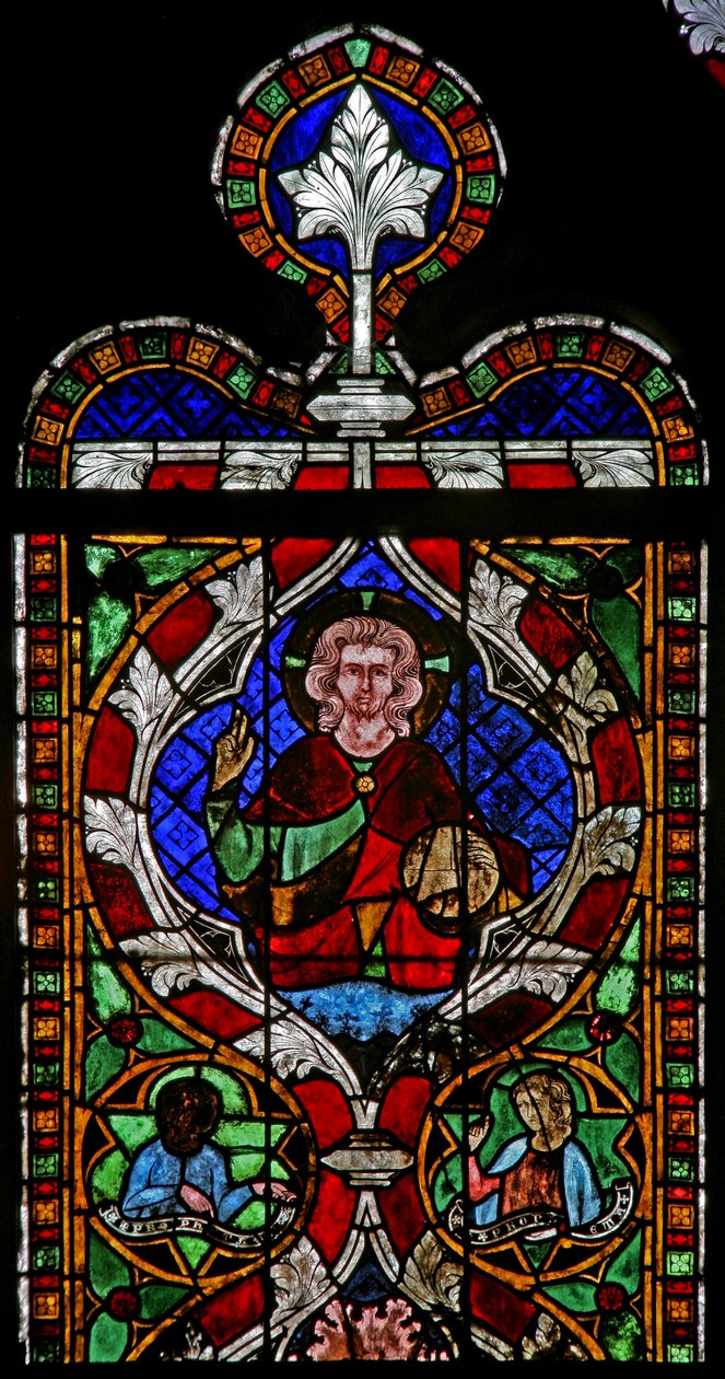 Ventana N-chapA que representa a Cristo de French School