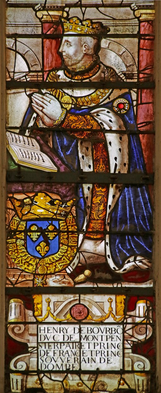 Ventana que representa a Enrique de Borbón de French School