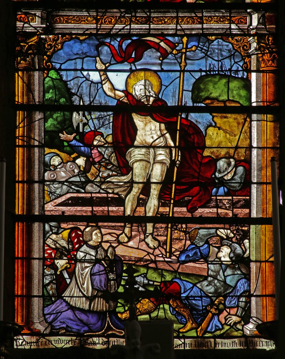 Ventana que representa la Resurrección de French School