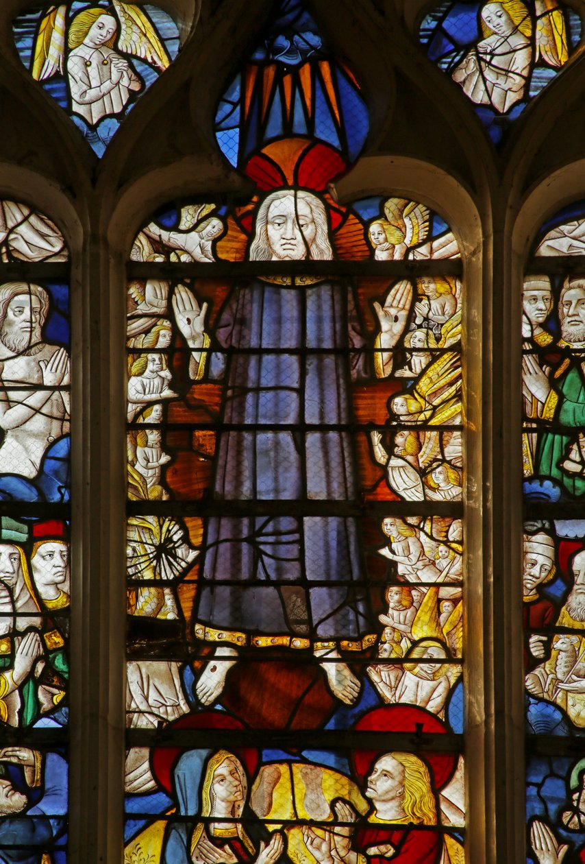 Ventana que representa la Segunda Venida de Cristo (detalle) de French School