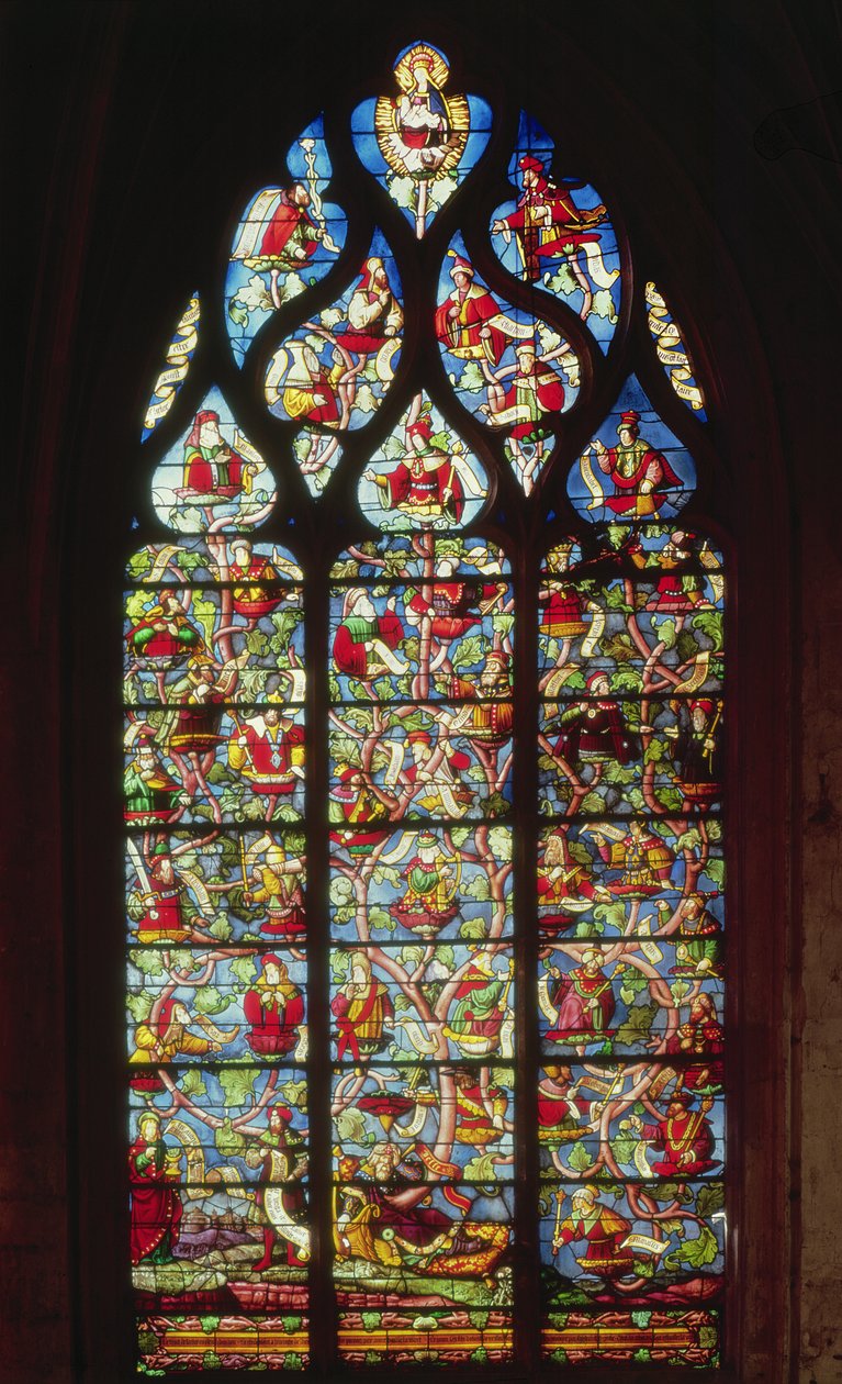 Ventana que representa el Árbol de Jesé de French School