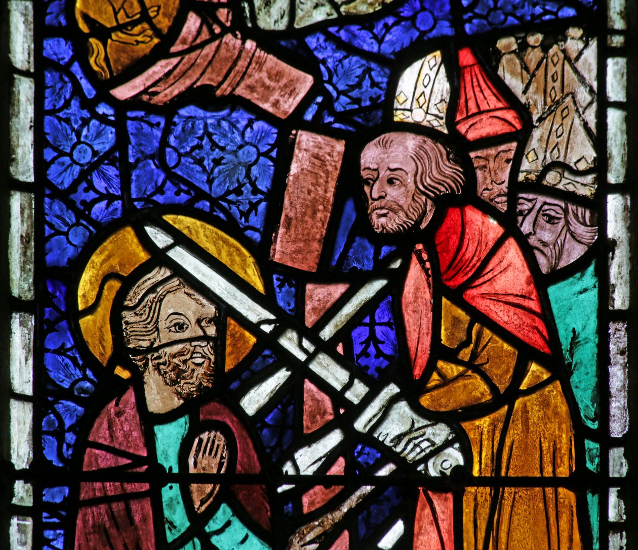 Ventana que representa la ejecución de Santo Tomás de French School