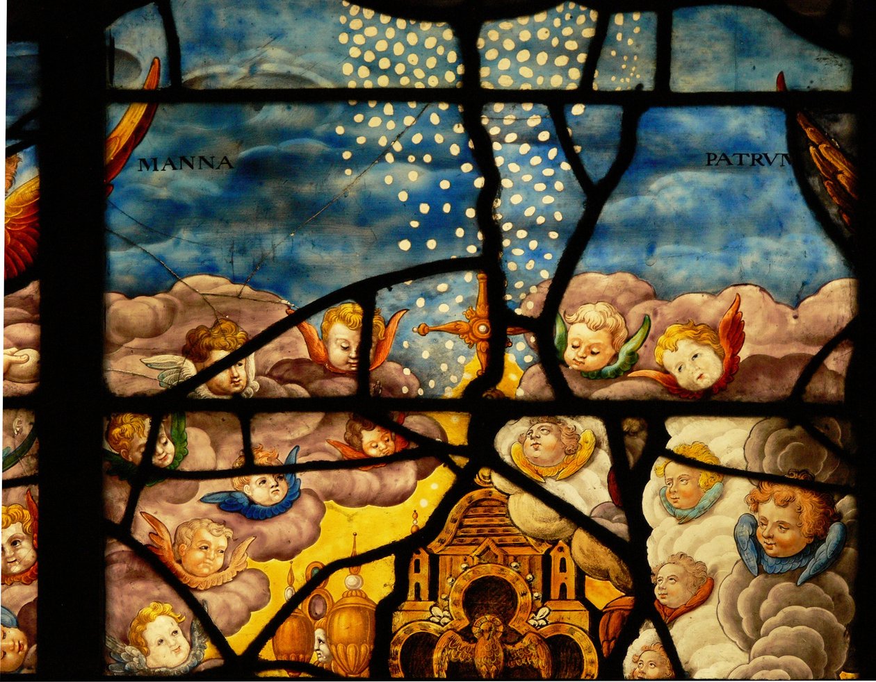 La adoración de la Hostia: Maná del Cielo: querubines de French School