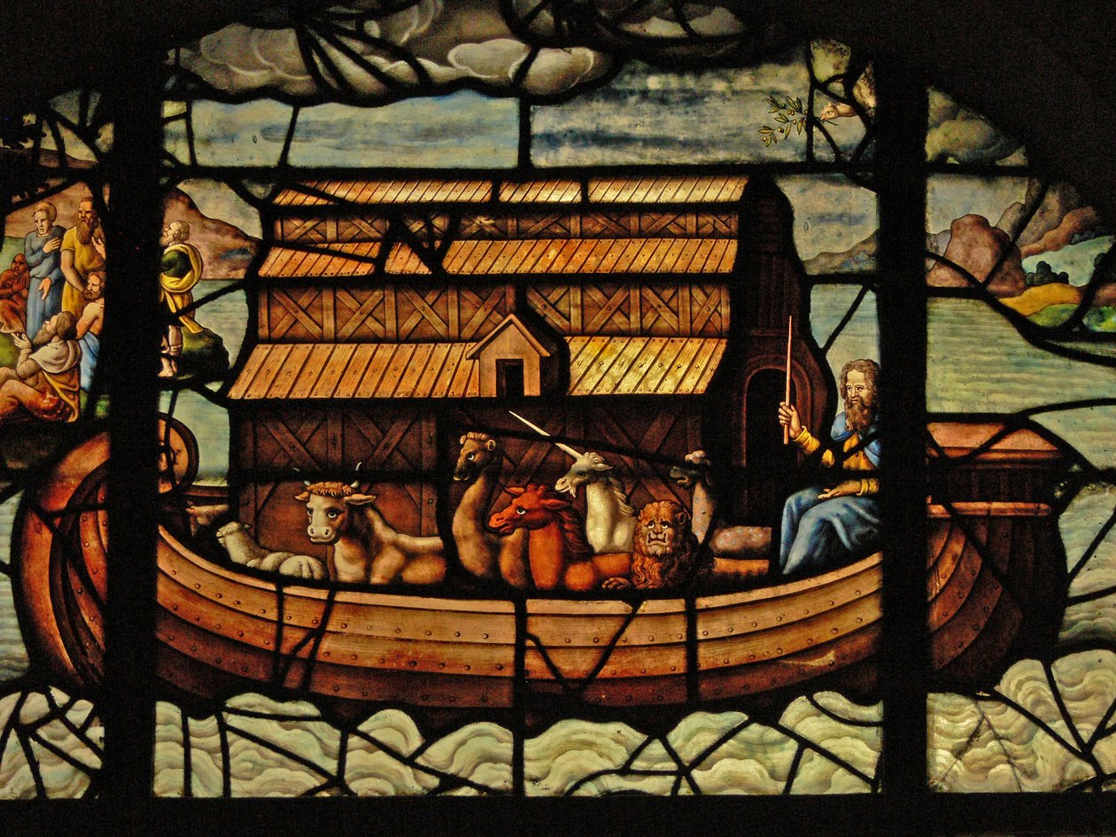 Ventana en el Charnier (w.3) que representa un Detalle del Arca de Noé