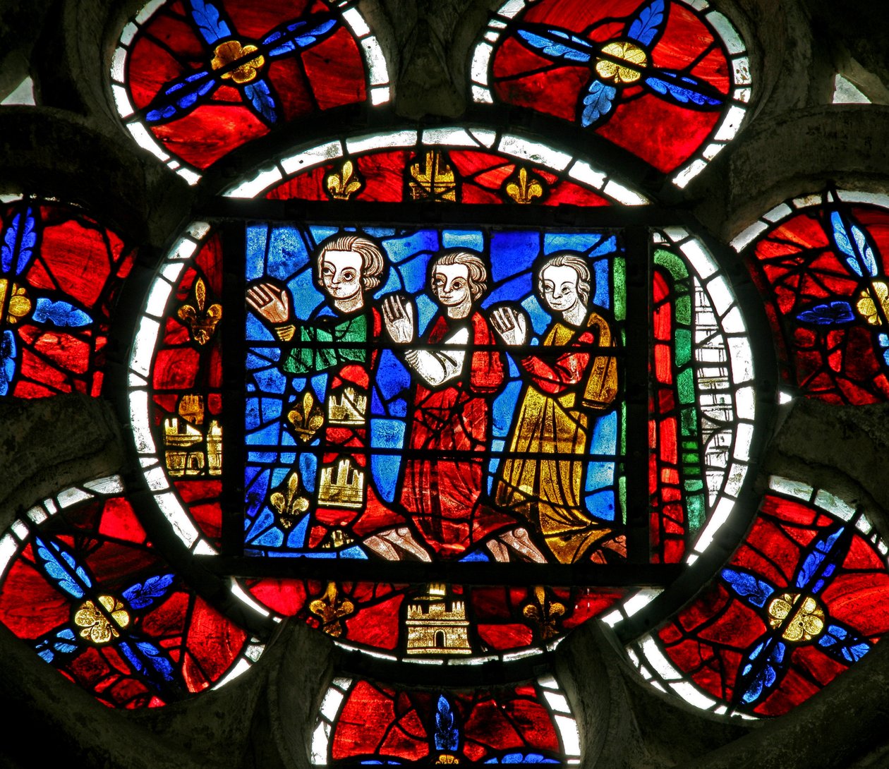 Donante - Alfonso de Poitiers y familia de French School