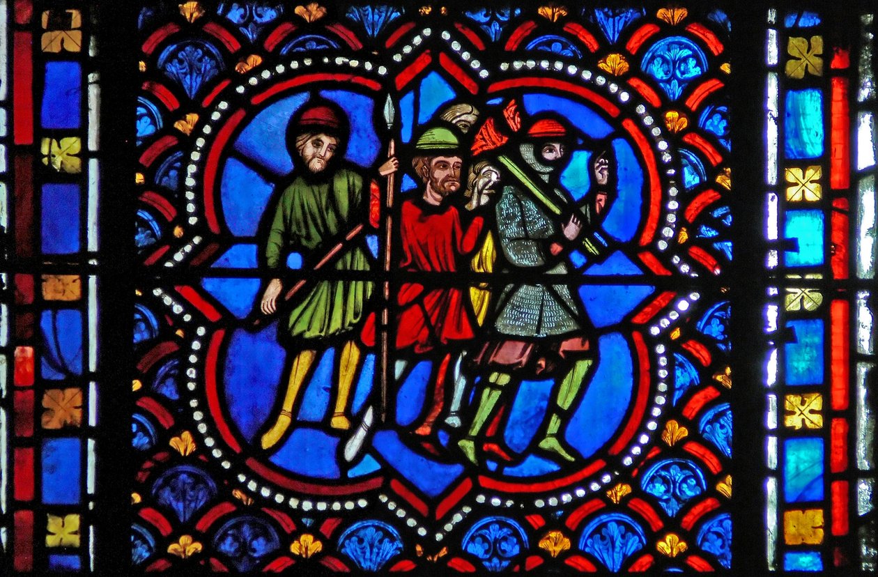 Ventana s2-L personas a punto de arrestar a Cristo en Getsemaní de French School