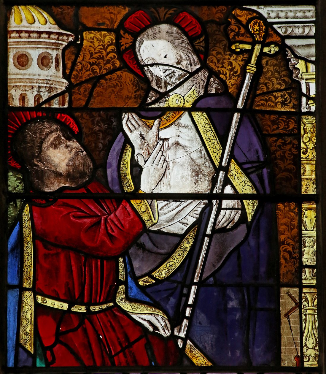Ventana s3 que representa a Santo Tomás - Dudando de French School