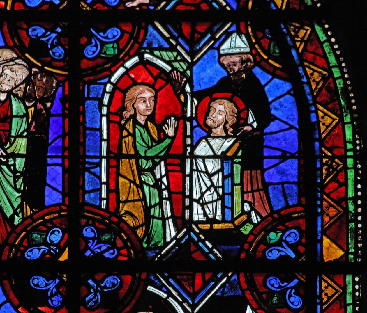 Un peregrino ante la reliquia de San Julián de Brioude de French School
