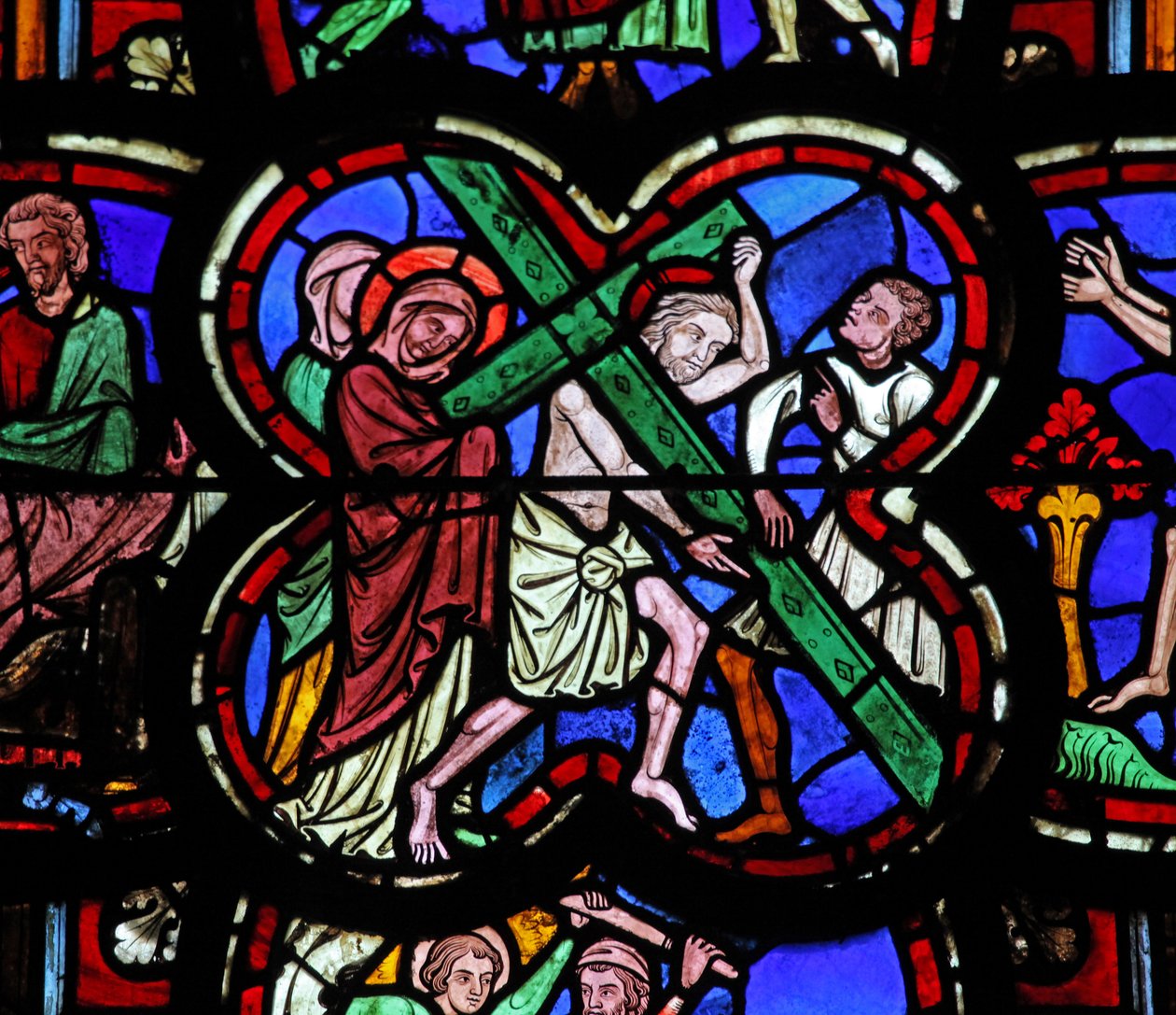 Ventana w0 que representa la Vía Crucis de French School