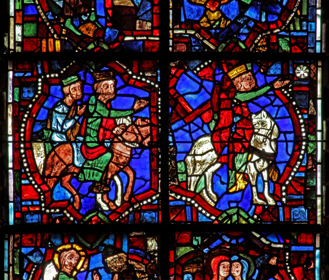 Ventana w100b con los Magos siguiendo la estrella de French School