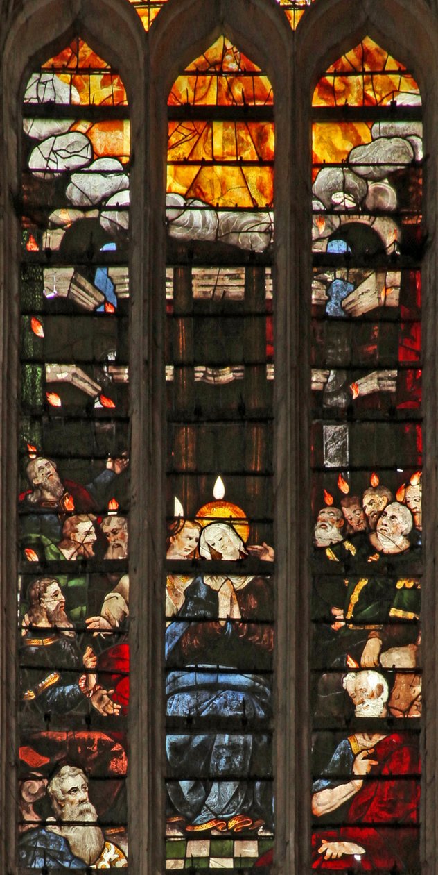 Ventana w103 que representa Pentecostés de French School