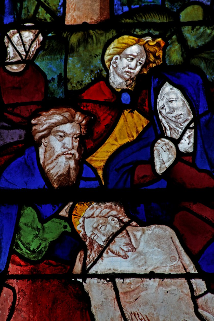 Ventana w10 que representa a José de Arimatea en la Deposición de French School