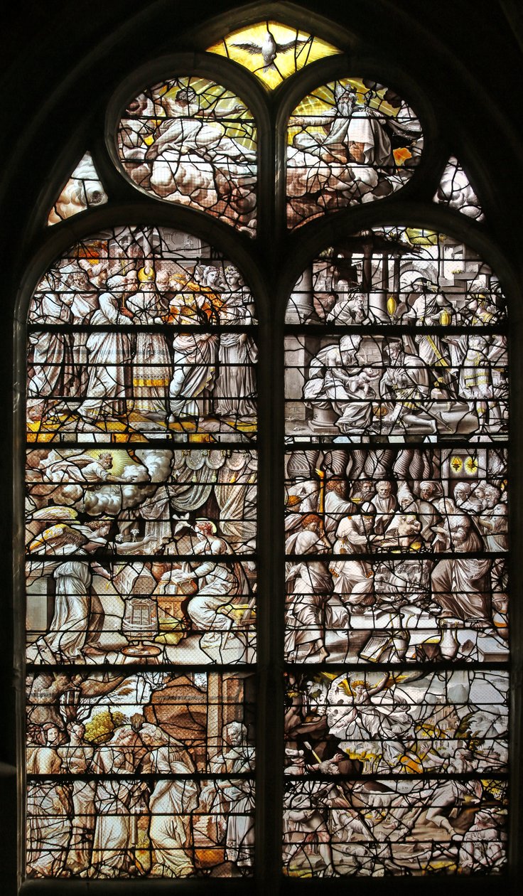 Ventana w10 que representa la Infancia de Cristo de French School