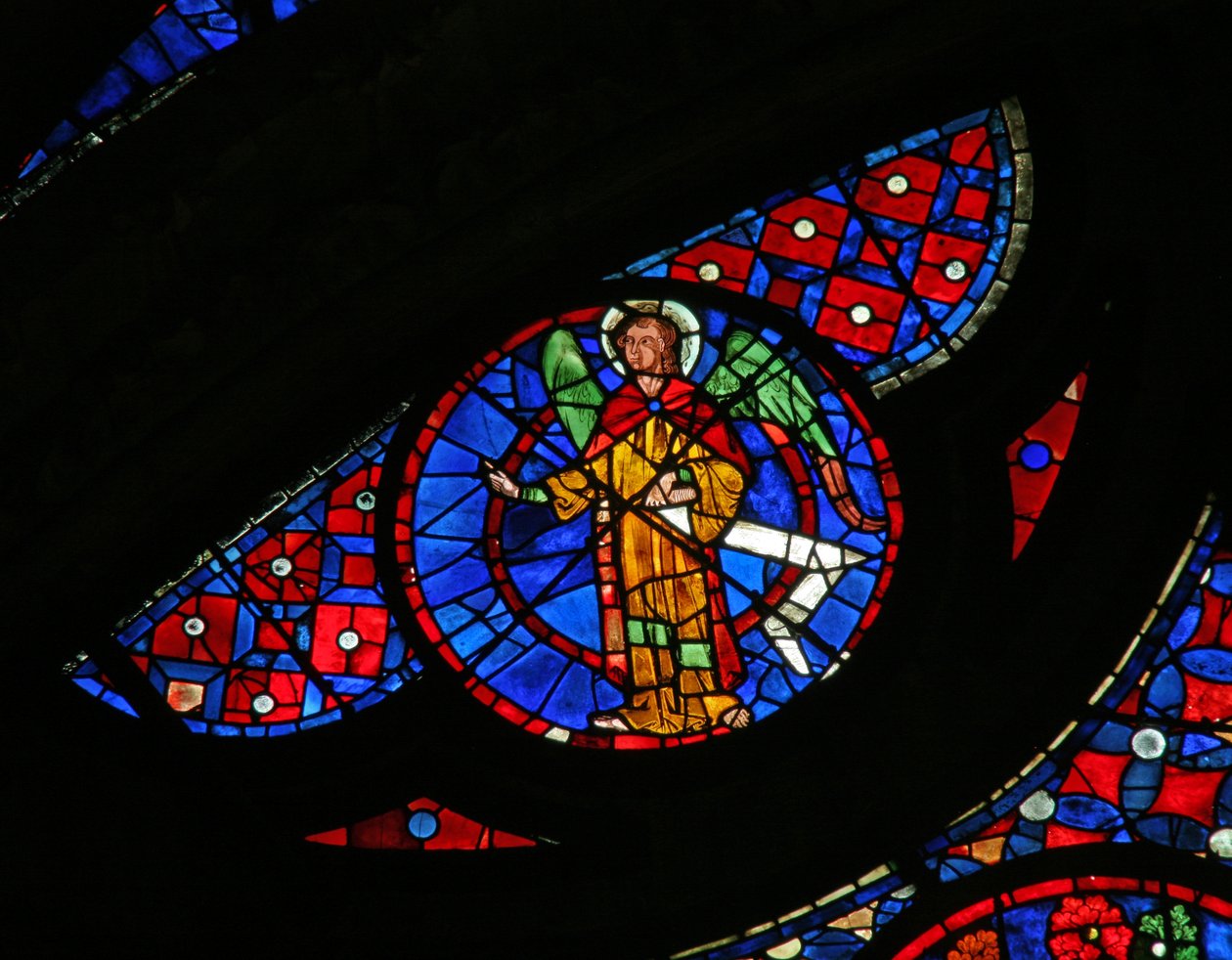 Ventana w115 que representa un ángel de French School