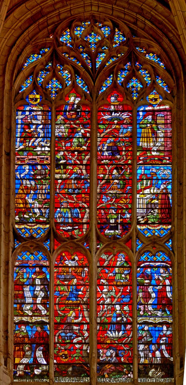 Ventana w116 que representa el Árbol de Jesé de French School