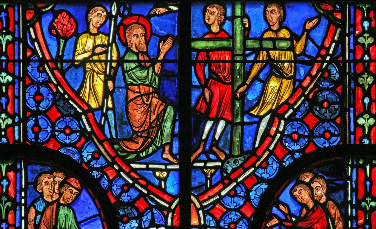 Ventana w11 que representa a San Andrés ante su cruz de French School