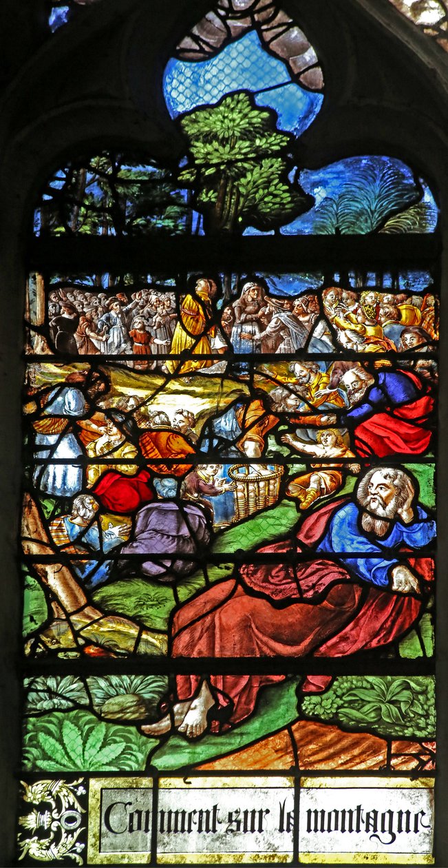 Detalle del milagro de la alimentación de los 5000 de French School