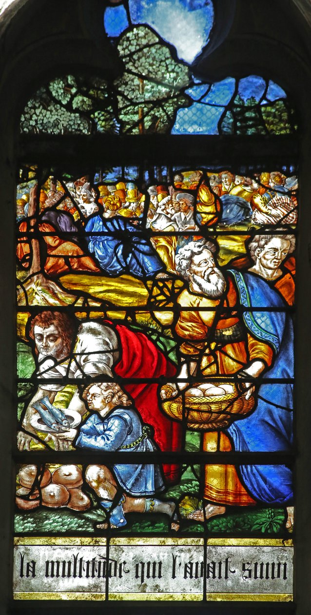 Detalle del milagro de la alimentación de los 5000 de French School