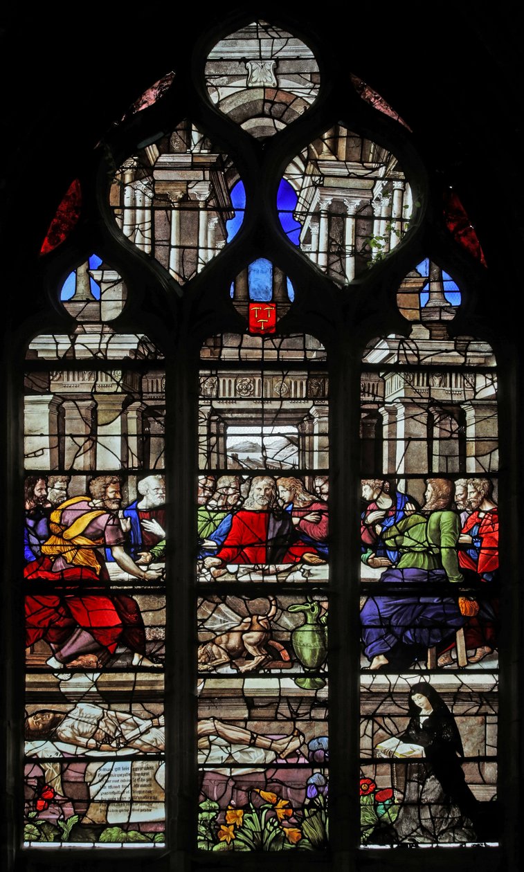 Ventana que representa la Última Cena de French School
