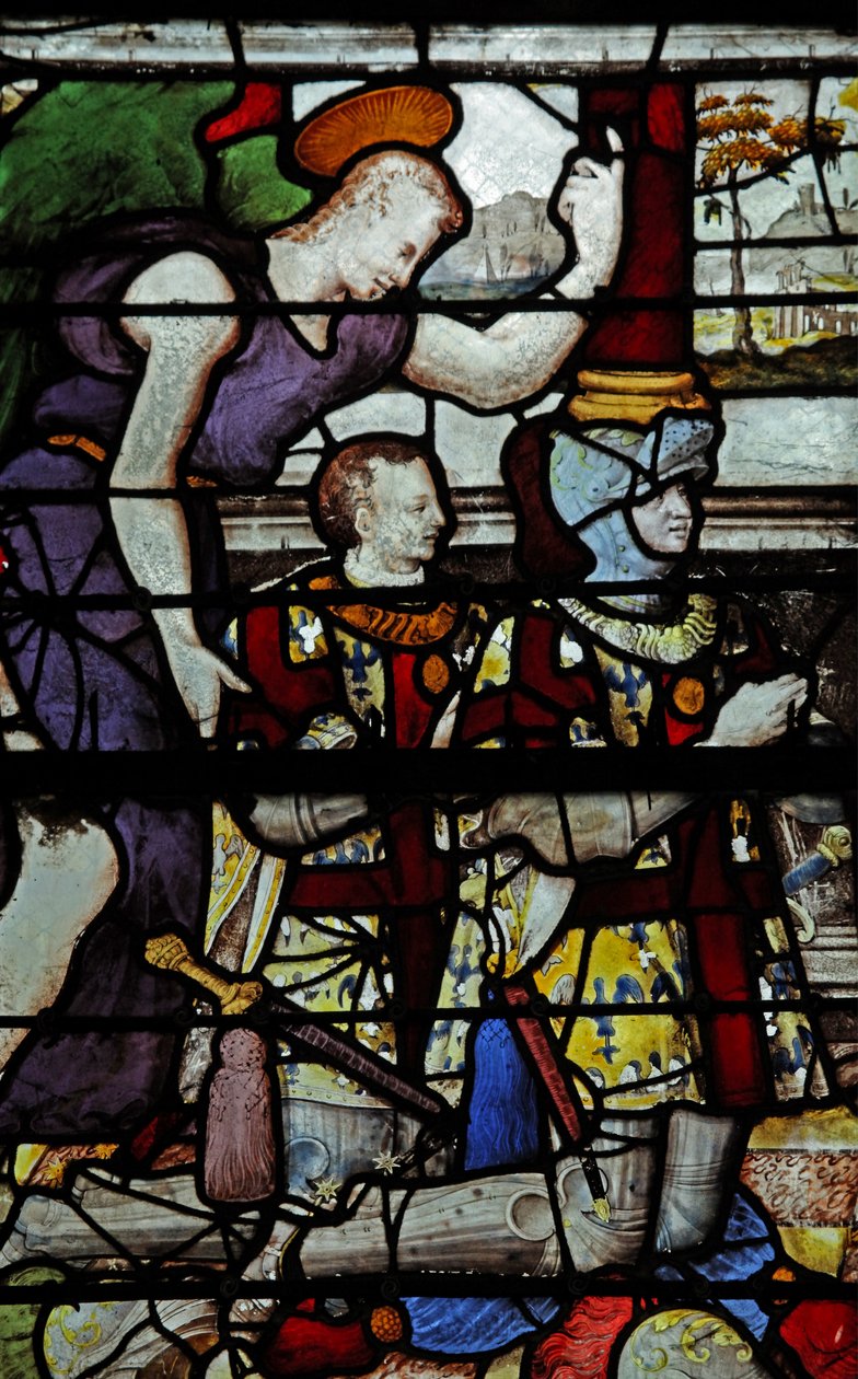 El Arcángel Gabriel y los donantes de Montmorency de French School