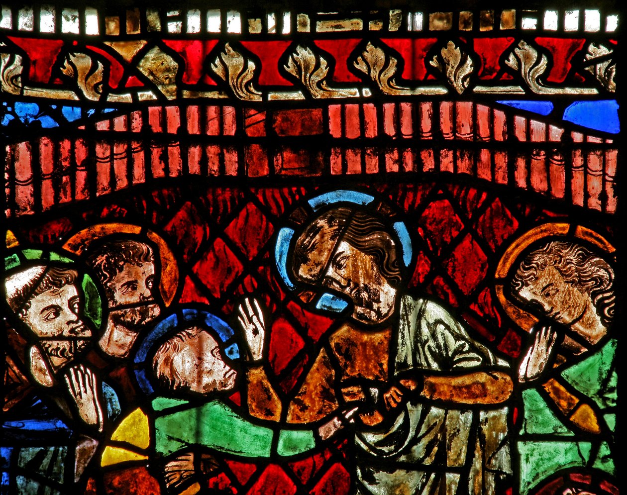 Ventana w14 que representa a Santo Tomás dudando de French School