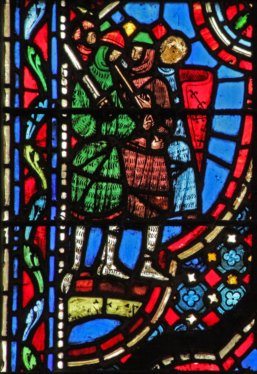 Ventana w14 Los filisteos derrotando a los judíos I Sam IV 10 de French School