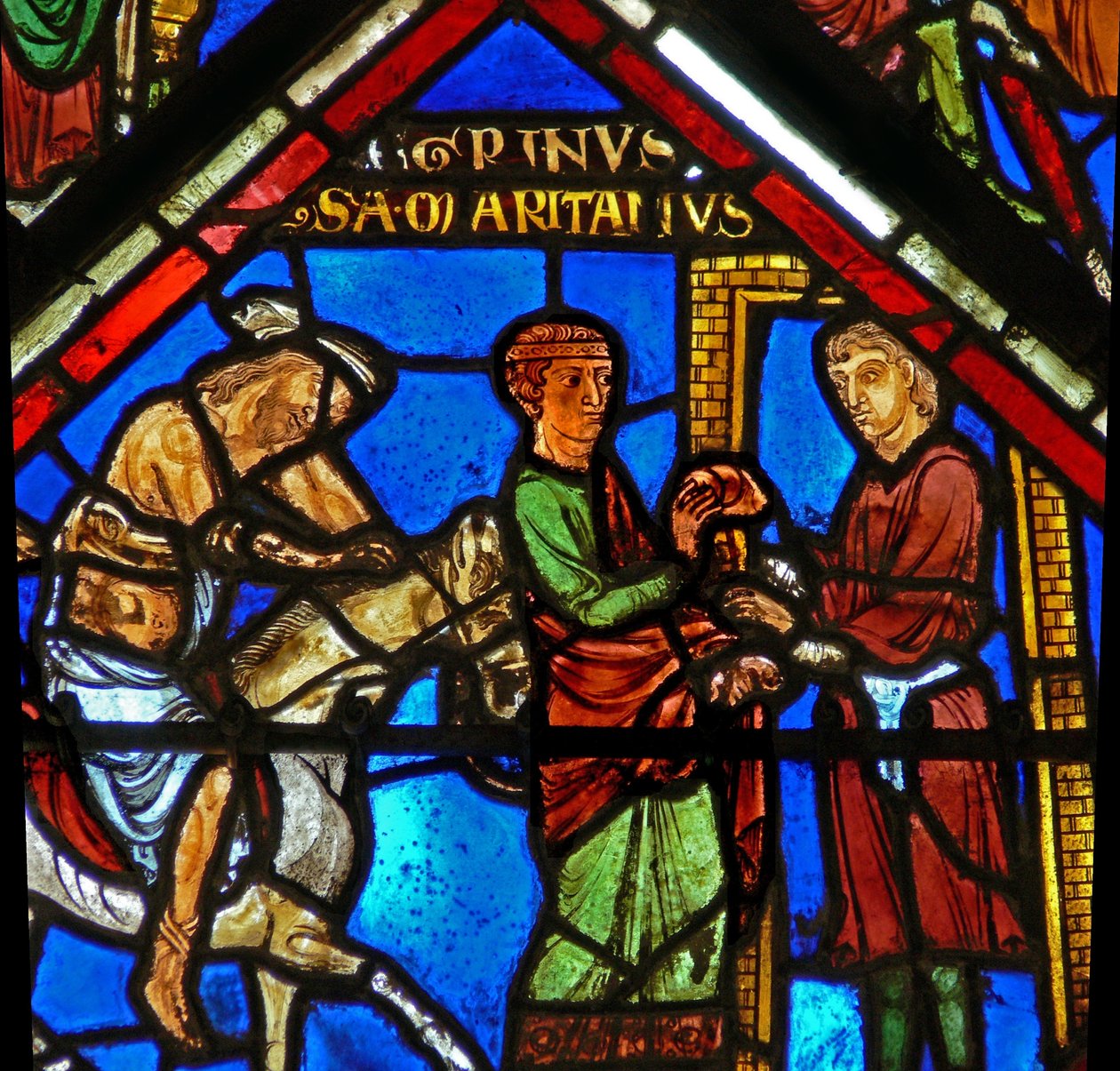 El samaritano lleva al peregrino a una posada de French School